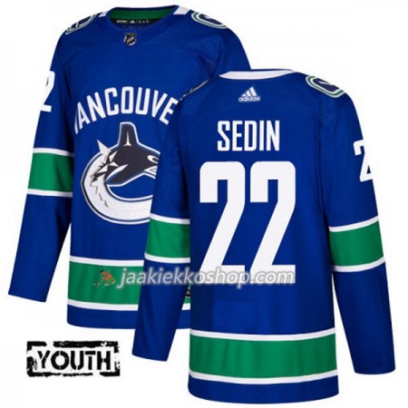 Lapsille NHL Vancouver Canucks Pelipaita Daniel Sedin 22 Adidas 2017-2018 Sininen Authentic